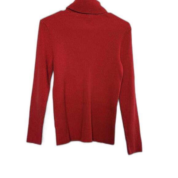 Red Basic Ralph Lauren Rib Knit Turtle Neck - Picture 3 of 3